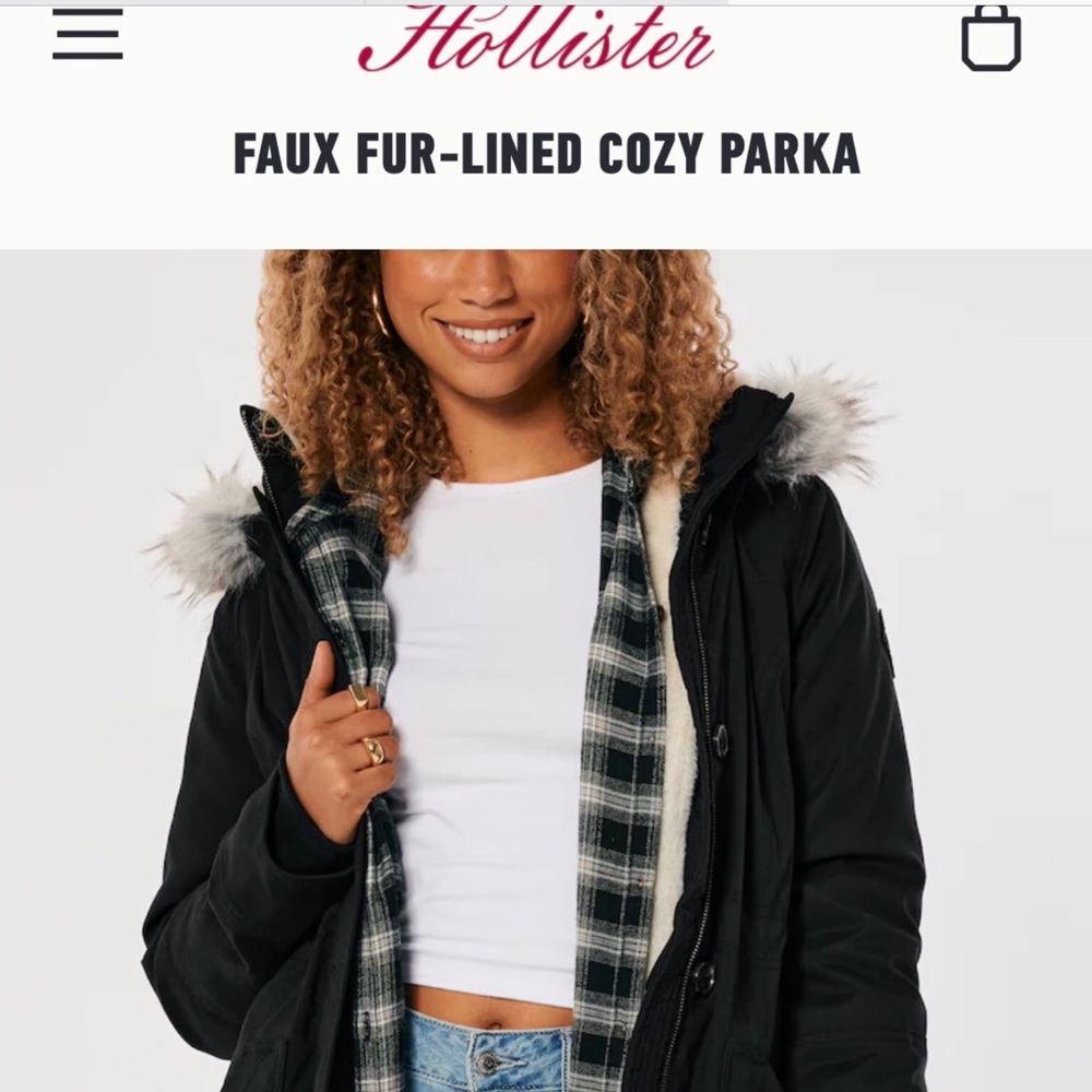 Hollister black parka